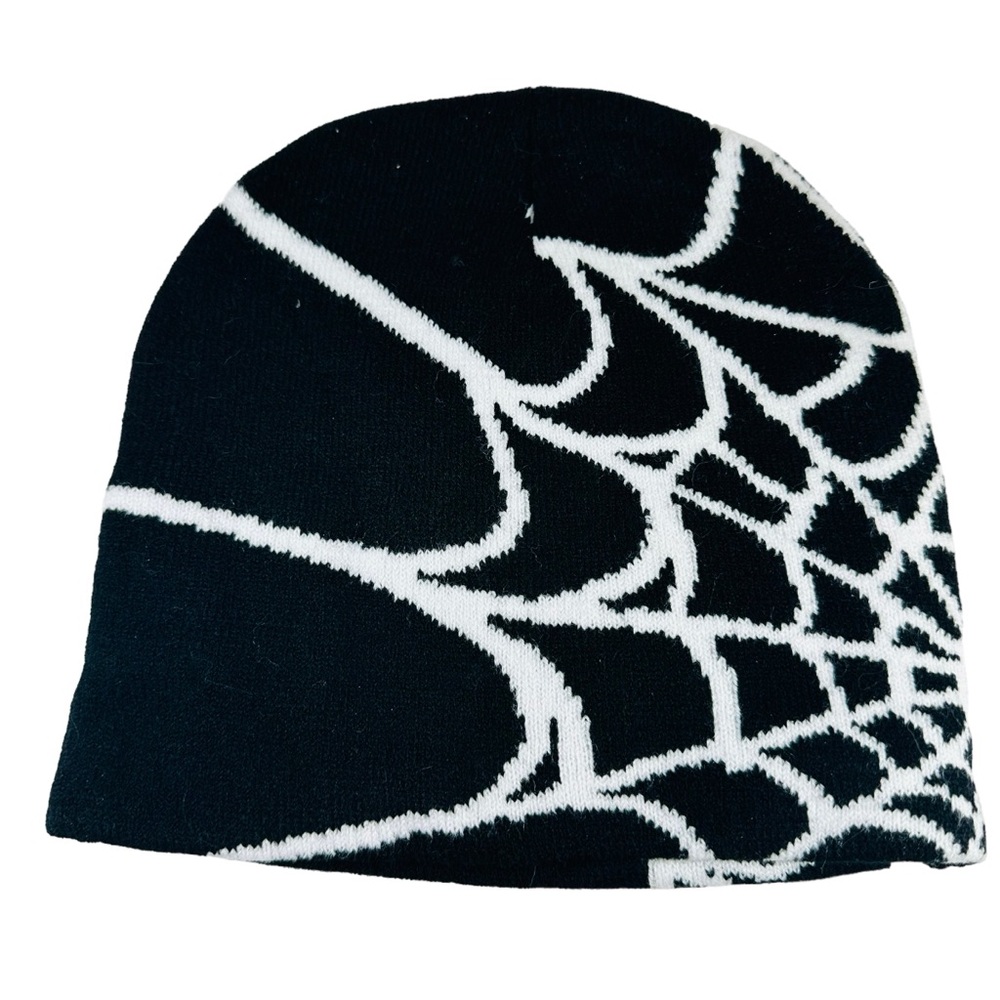 Black and White Spider Web Beanie